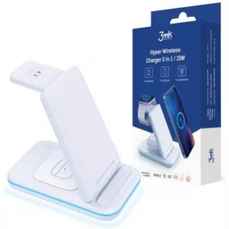 3mk stalak za punjenje - Hyper Wireless Charger 3w1 15W, bijeli