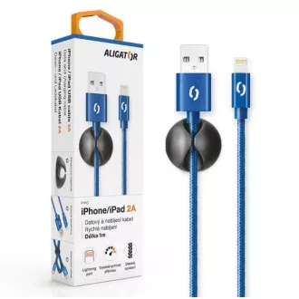 ALIGATOR podatkovni kabel PREMIUM 2A, Lightning, plavi