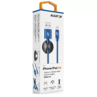 ALIGATOR podatkovni kabel PREMIUM 2A, Lightning, plavi