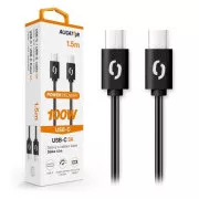 ALIGATOR podatkovni kabel POWER 100W, USB-C/USB-C 5A, duljina 1,5 m, crni