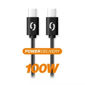 ALIGATOR podatkovni kabel POWER 100W, USB-C/USB-C 5A, duljina 1,5 m, crni