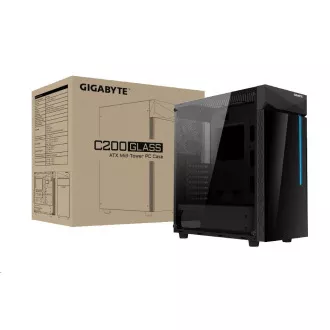 GIGABYTE kućište GB-C200G, RGB rasvjeta, bez izvora, prozirna strana, srednji toranj GIGABYTE kućište GB-C200G, RGB rasvjeta, bez izvora, prozirna strana, srednji toranj