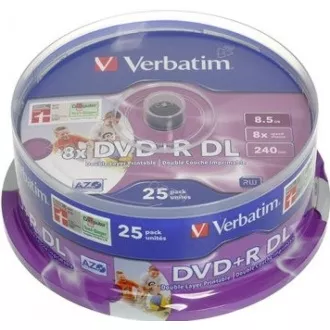 VERBATIM DVD + R (pakiranje od 25) / dvoslojni vreteno 8X 8,5 GB inkjet za ispis