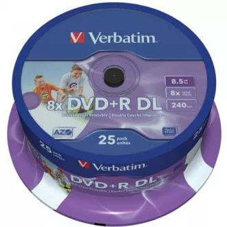 VERBATIM DVD + R (pakiranje od 25) / dvoslojni vreteno 8X 8,5 GB inkjet za ispis