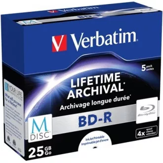 VERBATIM MDisc BD-R (pakiranje od 5) Jewel / 4x / 25 GB