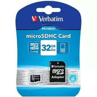 VERBATIM MicroSDHC kartica 32GB Premium, U1 + SD adapter