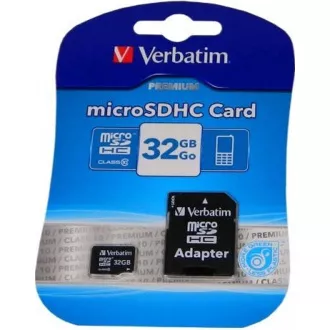 VERBATIM MicroSDHC kartica 32GB Premium, U1 + SD adapter