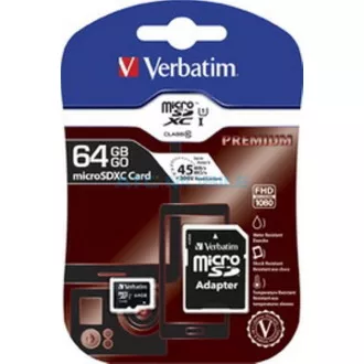 VERBATIM MicroSDXC kartica 64GB Premium, U1 + adapter