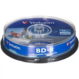 VERBATIM BD-R SL Datalife HTL (paket od 10 komada) Blu-Ray/Spindle/6x/25GB Wide za ispis