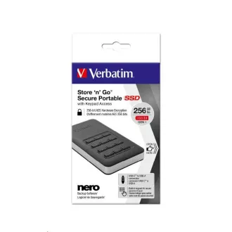 VERBATIM vanjski SSD Inkl.KEYPAD 256GB USB3.1 GDPR