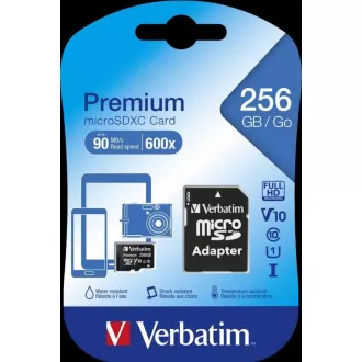 VERBATIM MicroSDXC kartica 256GB Premium, U1 + adapter