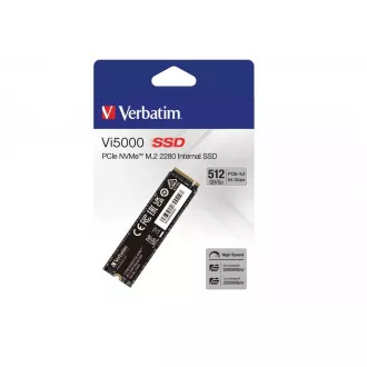 VERBATIM SSD Vi5000 Interni PCIe NVMe M.2 SSD 512 GB, W2500/ R 5000 MB/s