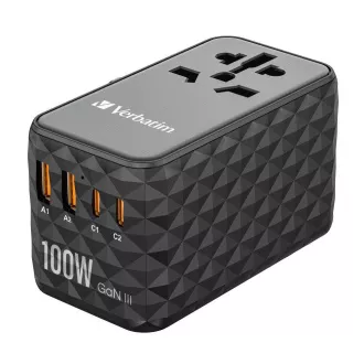 VERBATIM univerzalni putni adapter punjač UTA-06 GaN III, 100 W VERBATIM univerzalni putni adapter punjač UTA-06 GaN III, 100 W