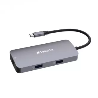 VERBATIM Hub USB-C Pro Multiport 5 Port, 2x USB 3.2, 1x USB-C, HDMI, RJ45, sivi