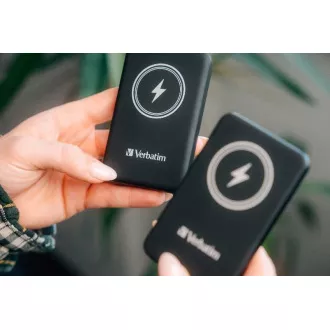 VERBATIM Power bank Charge 'n' Go, magnetski, 5000 mAh, USB-C, crni