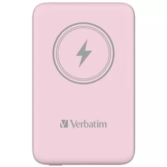 VERBATIM Powerbank Charge 'n' Go, magnetski, 10000 mAh, USB-C, ružičasti