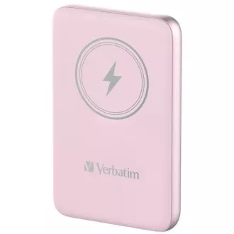 VERBATIM Powerbank Charge 'n' Go, magnetski, 10000 mAh, USB-C, ružičasti
