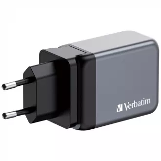 VERBATIM GaN mrežni punjač GNC-65, 65W, 2x USB-C, 1x USB VERBATIM GaN mrežni punjač GNC-65, 65W, 2x USB-C, 1x USB