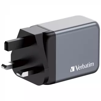VERBATIM GaN mrežni punjač GNC-65, 65W, 2x USB-C, 1x USB VERBATIM GaN mrežni punjač GNC-65, 65W, 2x USB-C, 1x USB