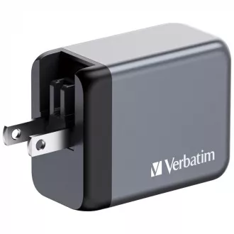 VERBATIM GaN mrežni punjač GNC-65, 65W, 2x USB-C, 1x USB VERBATIM GaN mrežni punjač GNC-65, 65W, 2x USB-C, 1x USB