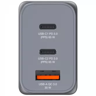 VERBATIM GaN mrežni punjač GNC-65, 65W, 2x USB-C, 1x USB VERBATIM GaN mrežni punjač GNC-65, 65W, 2x USB-C, 1x USB