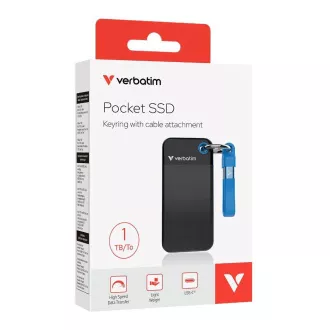 VERBATIM vanjski SSD 1TB Pocket USB3.2 Gen 2, crno/plavi