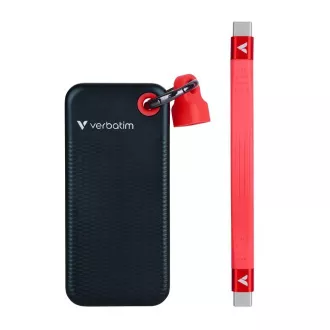 VERBATIM vanjski SSD 1TB Pocket USB3.2 Gen 2, crno/crveni