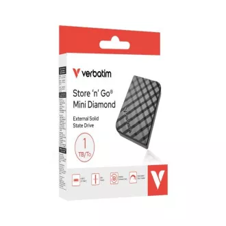 VERBATIM vanjski SSD 512 GB Store 'n' Go Mini Diamond, USB-C, crni VERBATIM vanjski SSD 512 GB Store 'n' Go Mini Diamond, USB-C, crni