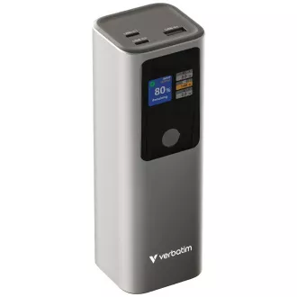 VERBATIM Power bank Charge 'n' Go, 27000 mAh, 2x USB-C 140W, 1x USB-A 18W, siva