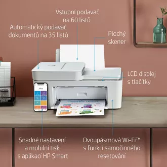 HP All-in-One Deskjet 4120e HP + (A4, 8, 5/5, 5 stranica u minuti, USB, Wi-Fi, BT, ispis, skeniranje, kopiranje, ADF)