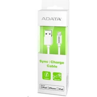 ADATA Sync & Charge Lightning kabel - USB A 2.0, 100cm, plastični, bijeli ADATA Sync & Charge Lightning kabel - USB A 2.0, 100cm, plastični, bijeli