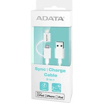 ADATA Sync & Charge Lightning kabel - USB A 2.0, 100cm, plastični, bijeli ADATA Sync & Charge Lightning kabel - USB A 2.0, 100cm, plastični, bijeli