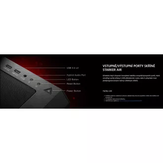 ADATA XPG kućište STARKER AIR Mid-Tower, bez izvora napajanja, 1x 120 mm + 1x 120 mm ARGB, crna