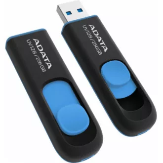 ADATA Flash Disk 256GB UV128, USB 3.1 Dash Drive (R:90/W:40 MB/s) crna/plava