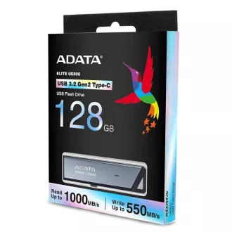 ADATA Flash disk 128GB UE800, USB 3.2 USB-C, Elite disk, sivi