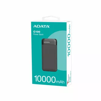 ADATA powerbank C100, 10000mAh, crna