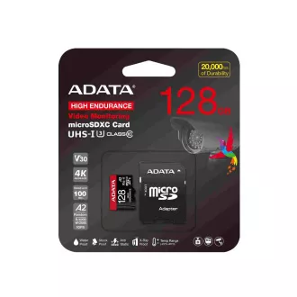 ADATA MicroSDXC kartica 128GB High Endurance UHS-I C10 V30 A2 (R:100/W:85 MB/s) + SD adapter