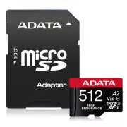 ADATA MicroSDXC kartica 512GB High Endurance UHS-I C10 V30 A2 (R:100/W:85 MB/s) + SD adapter