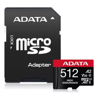 ADATA MicroSDXC kartica 512GB High Endurance UHS-I C10 V30 A2 (R:100/W:85 MB/s) + SD adapter