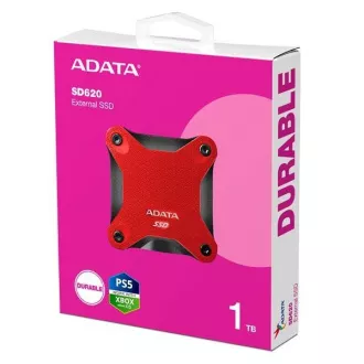 ADATA vanjski SSD 1TB SD620, USB Micro-B, USB 3.2 Gen 2, R:520/W:460MB/s, crveni
