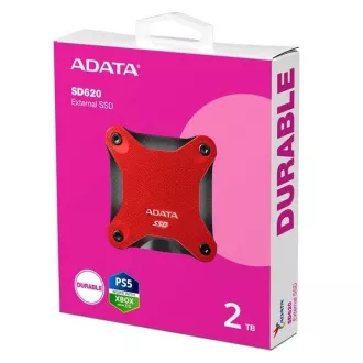 ADATA vanjski SSD 2TB SD620, USB Micro-B, USB 3.2 Gen 2, R:520/W:460MB/s, crveni