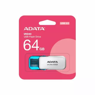 ADATA Flash Disk 64GB UV240, USB 2.0, bijeli