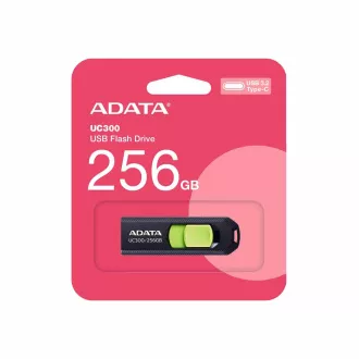 ADATA Flash Disk 256GB UC300, USB-C 3.2, crno-zeleni