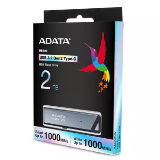 ADATA Flash Drive 2TB UE800, USB-C 3.2, R:1000/W:1000MB/s, srebrna