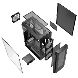 ADATA XPG kućište VALOR AIR PLUS Mid-Tower, bez napajanja, 4x 120mm ventilator, crna