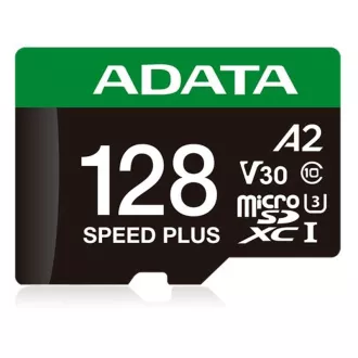 ADATA MicroSDXC kartica 128GB Speed Plus, U3, C10, A2, V30 (R:180/W:160 MB/s) + SD adapter