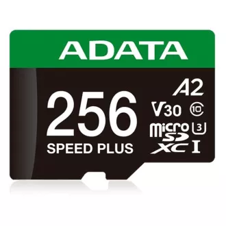 ADATA MicroSDXC kartica 256GB Speed Plus, U3, C10, A2, V30 (R:180/W:160 MB/s) + SD adapter