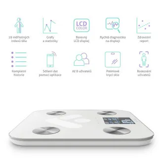 TrueLife FitScale W7 BT - bluetooth vaga za bioelektričnu impedanciju - bijela TrueLife FitScale W7 BT - bluetooth vaga za bioelektričnu impedanciju - bijela
