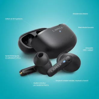 LAMAX Clips1 Play - in-ear slušalice - crne LAMAX Clips1 Play - in-ear slušalice - crne