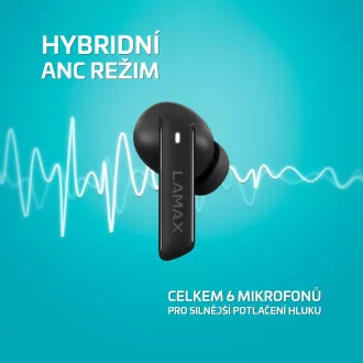 LAMAX Clips1 ANC - in-ear slušalice - crne